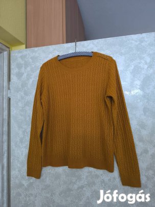Mustársárga kötött pulóver