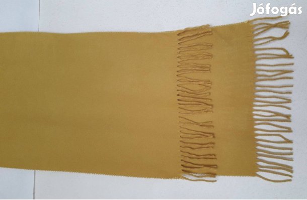 Mustársárga puha meleg rojtos sál 155 * 31,5 cm_