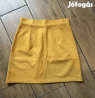 Mustársárga velúr szoknya