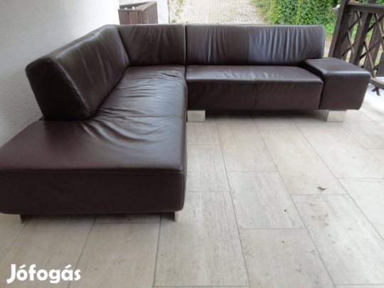 Musterring barna bőr sarokkanapé