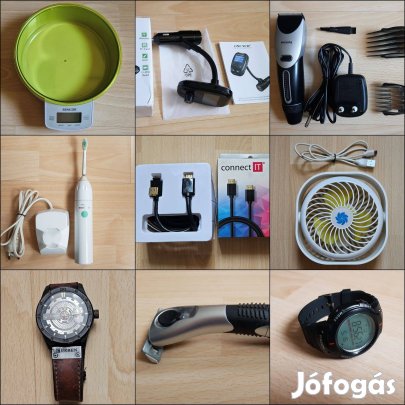 Műszaki: hajvágó ventilátor karóra transzmitter mérleg egér fogkefe