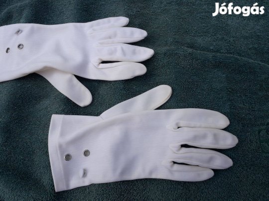 Műszálas női kesztyű, fehér