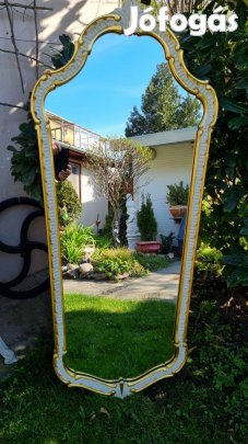 Mutatós arany-fehér fali tükör 140×65 cm