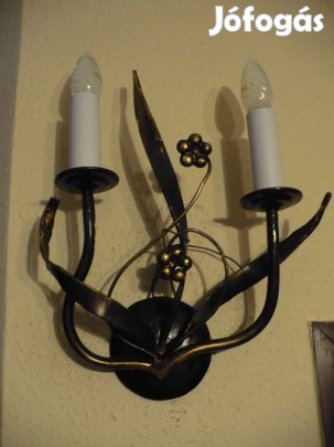 Mutatós kézműves kovácsoltvas falilámpa 2 db