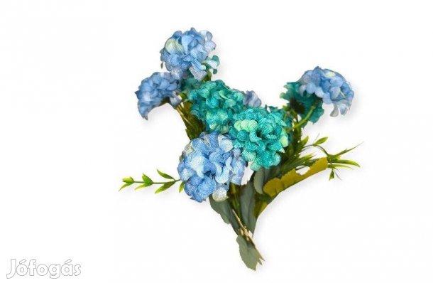 Művirágcsokor kék hortenziával 37 cm