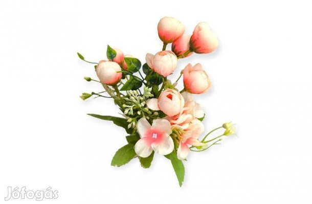 Művirágcsokor rózsaszín és barack árnyalatokkal 30 cm
