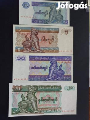 Myanmar bankjegy csomag (4db)