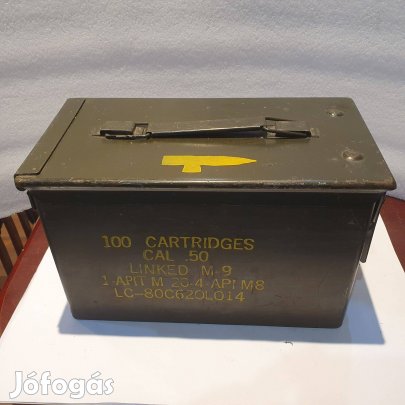 NATO katonai lőszeres rakasz fém strapabíró láda szép zöld