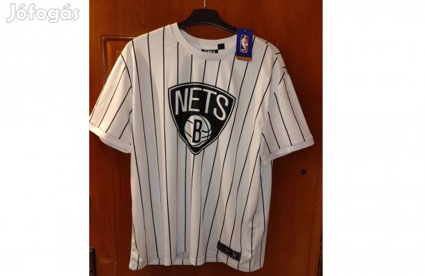 NBA Nets Brooklyn New York fehér új, címkés póló (L)