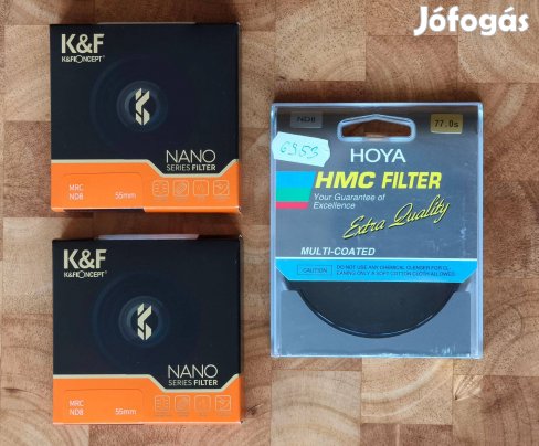 ND8 fix szürke szűrők 55 és 77 mm