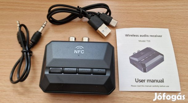 NFC Bluetooth 5.3 audio vevő RCA 3.5mm AUX USB vezeték nélküli adapter
