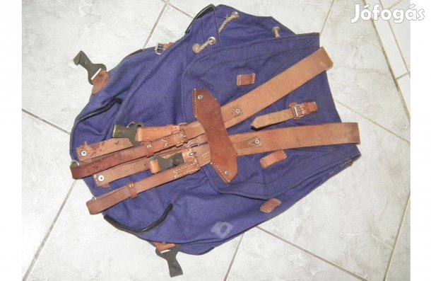 NOS "Securitate" kék retró eredeti strapabíró katonai hátizsák