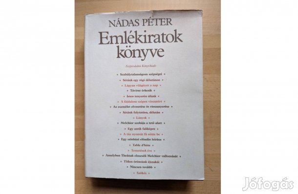 Nádas Péter: Emlékiratok könyve * 1986 * Új * Szépirodalmi * 534 oldal