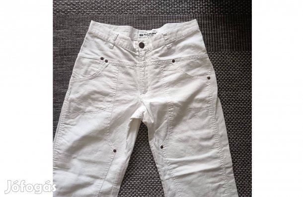 Nadrág Len -Pamut szuper laza új hófehér kényelmes M méretig is jó,4-d