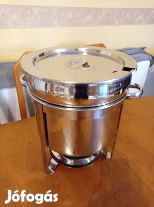 Nagy 11l-es szép leveses chafing, cséving, melegentartó szett