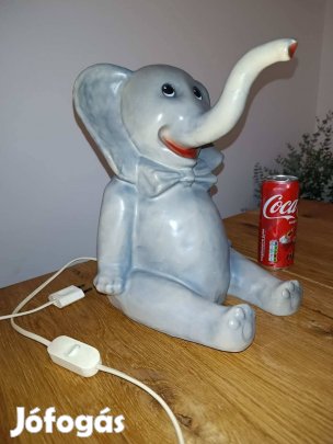 Nagy 31cm Retro Heico Elefánt E14 220-240V asztali kemény gumi lámpa