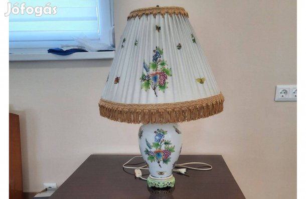 Nagy 74 cm-es Herendi Viktória mintás porcelán lámpa ernyővel