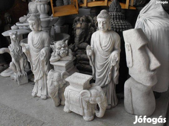 Nagy 90cm Buddha kerti szobor Fagyálló Minőségi műkő Nem beton !