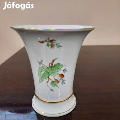 Nagy Herendi hecsedli, csipkebogyó mintás porcelán váza eladó!