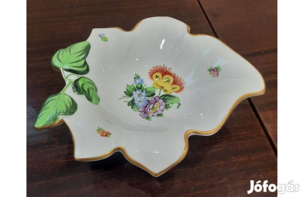 Nagy Herendi virágmintás levél alakú kínáló tál eladó!