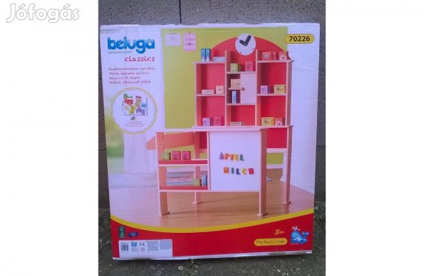 Nagy Játék baba bolt pulttal,polccal és árukkal bontatlan