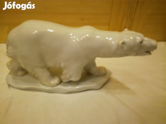 Nagy Színes Herendi jegesmedve a jégtáblán porcelán figura