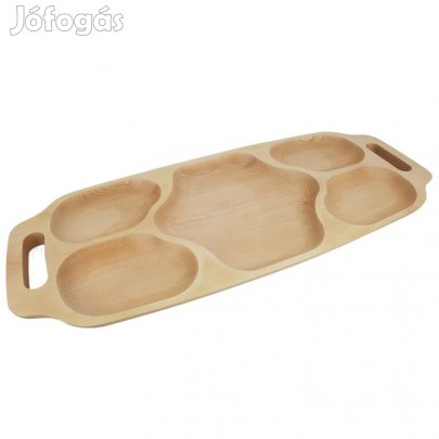 Nagy bükkfa kínáló 71×30cm csülök kínáló fatál