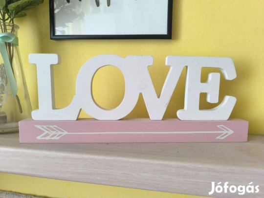 Nagy dekoratív, különleges love felirat dísztárgy