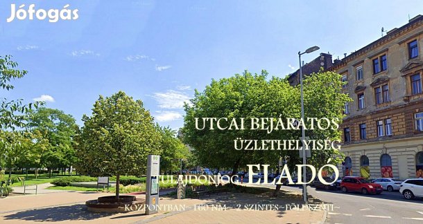 Nagy kirakati portálos üzlethelyiség forgalmas helyen eladó!