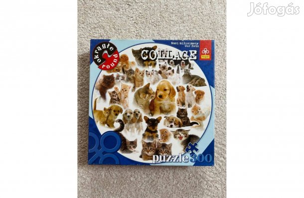 Nagy kör-puzzle 300 darabos (kutyák, macskák)