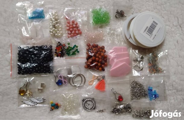 Nagy kreatív csomag,gyöngy(swaro,rózsakvarc,hegyikristály stb)