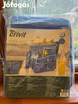 Nagy méretű, sok rekeszes hűtőtáska, válltáska 11 l Új