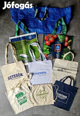 Nagy méretű bevásárlótáska, vászon táska, ill. tornazsák. Darabár.