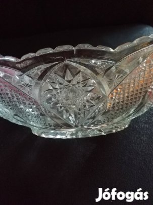 Nagy méretű csiszolt üvegtál