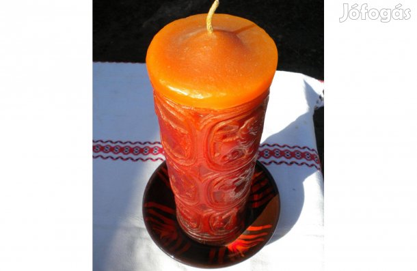 Nagy méretű horoszkópos gyertya kerámia tálkában