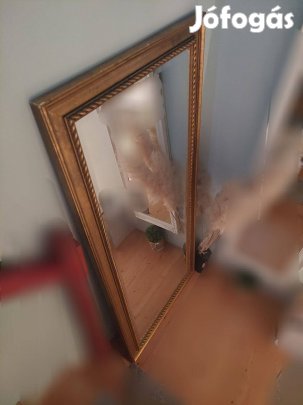 Nagy méretű ikea tükör arany szín csavart foncsorozott minta