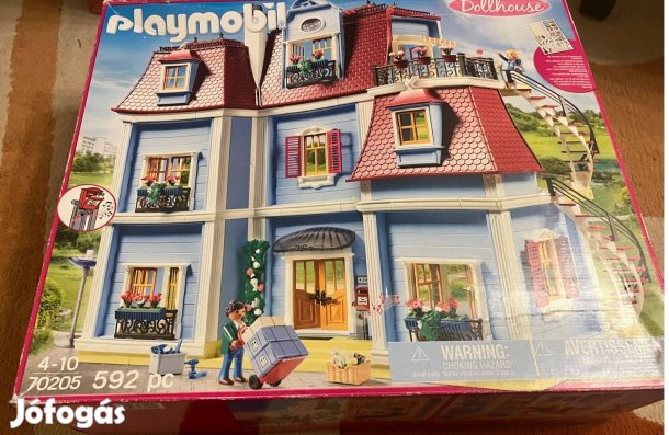 Nagy méretű playmobil babaház plussz szinttel, emelettel eladó