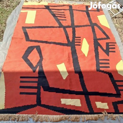 Nagy méretű retró absztrakt mintás szőnyeg kilim
