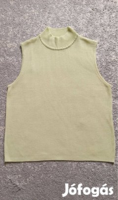 Nagy méretű világoszöld, halványzöld kötött ujjatlan felső