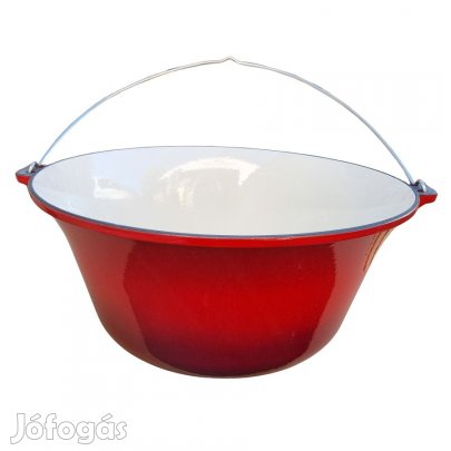 Nagy méretű zománcozott öntöttvas bogrács 22 literes