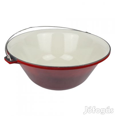 Nagy méretű zománcozott öntöttvas bogrács 30 literes