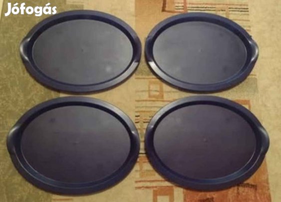 Nagy műanyag ovális tálca sötétkék IKEA új 