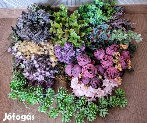 Nagy műzöld és selyemvirág csomag