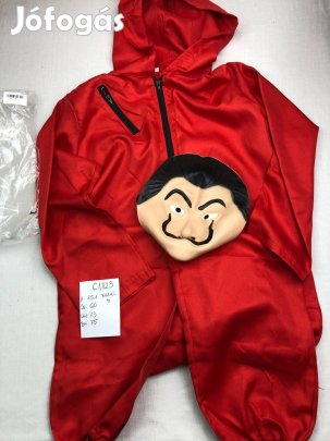 Nagy pénzrablás jelmez, piros overál, felnőtt jelmez, új C1823