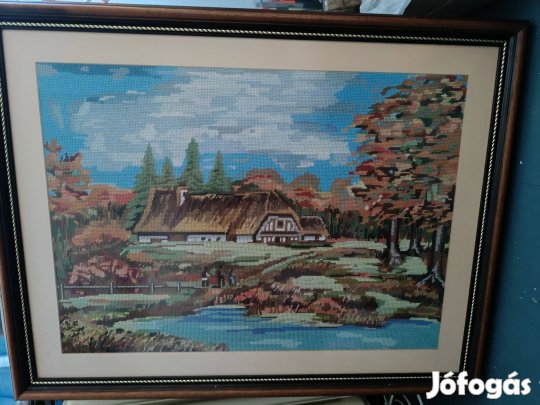 Nagy régi Goblen Gobelin tájkép