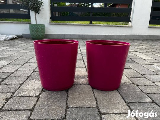 Nagy rózsaszín kaspó - 2 db