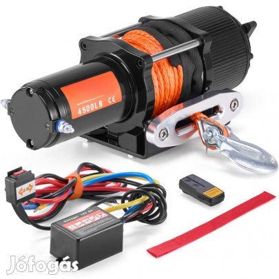 Nagy teljesítményű 12 V-os elektromos csörlő 2041 kg