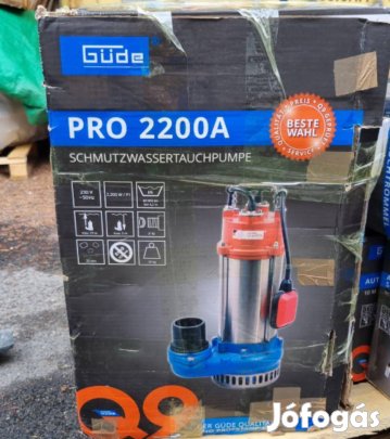 Nagy teljesítményű Güde Pro 2200 A búvárszivattyú 42000L/h vízhozammal