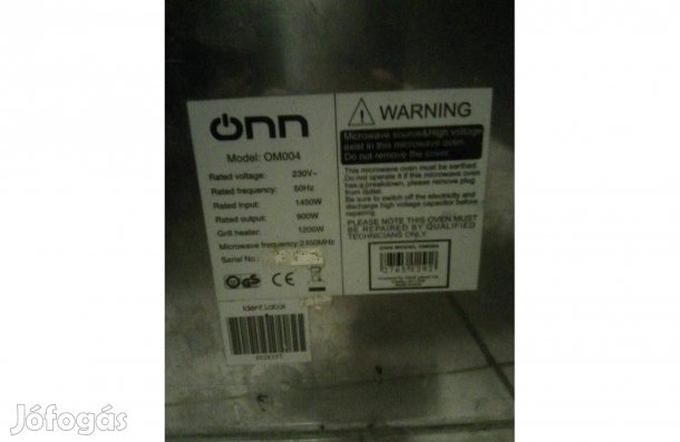 Nagy teljesítményű (1450W-os, Onn márkájú mikrosütő+grill) Debrecen