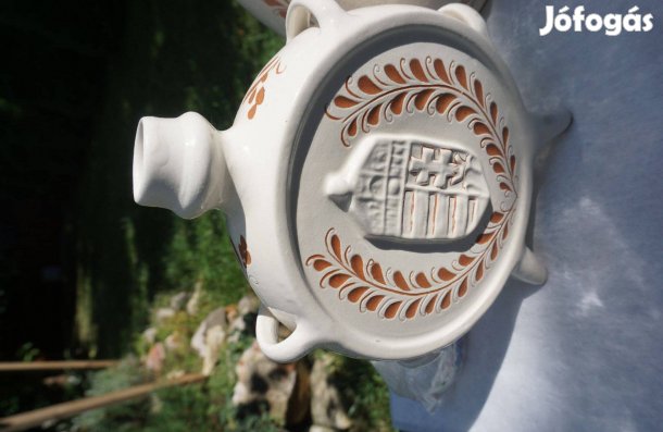 Nagy túri fazekas kerámia Kossulh címeres díszkulacs eladó